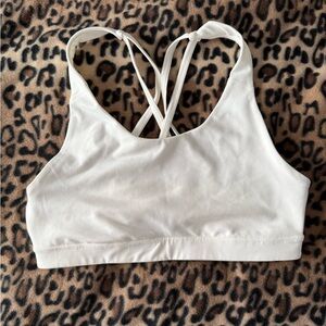 Old Navy White Cross-Back Sports Bra